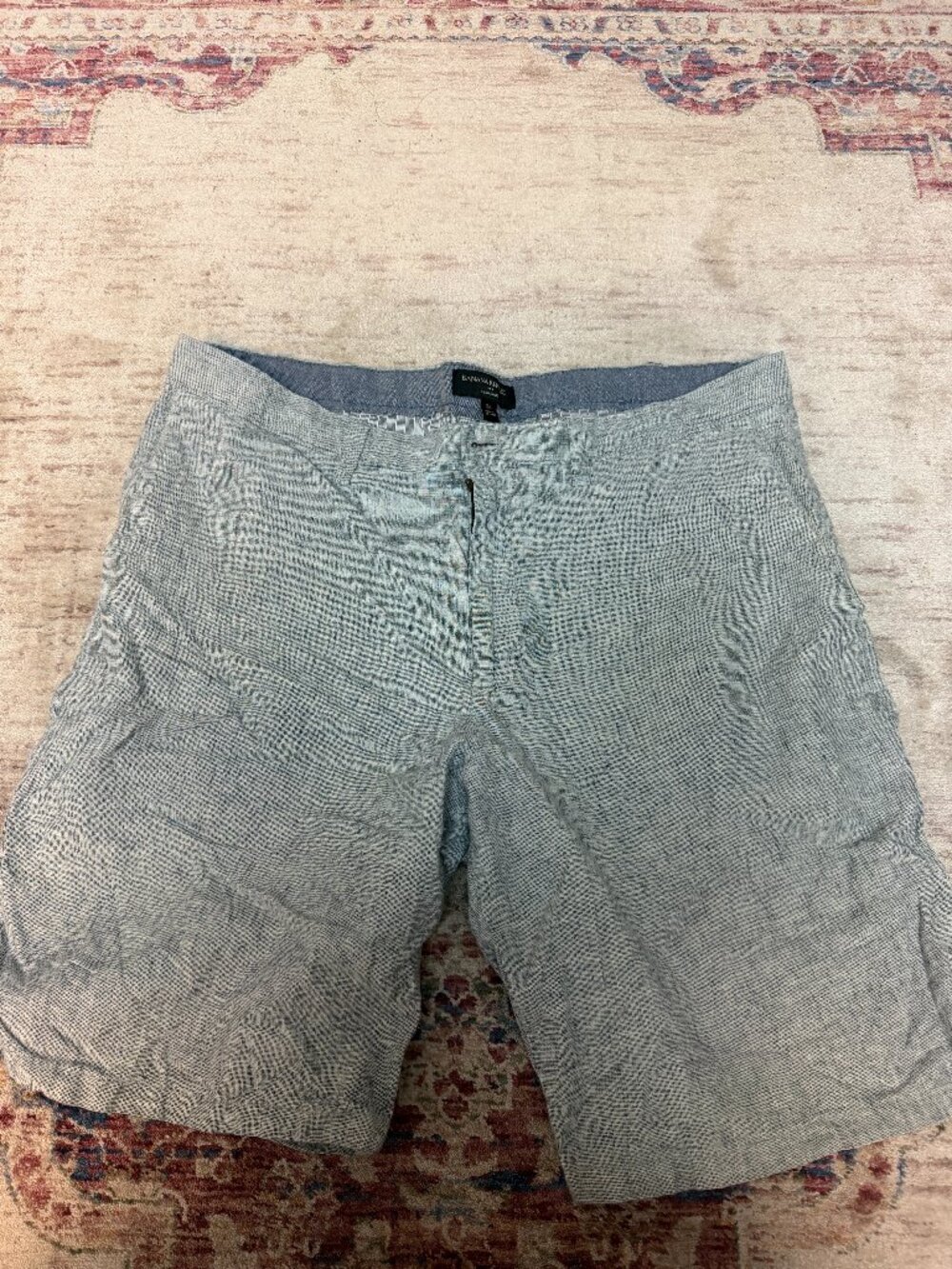 Banana Republic Men's Light Gray Linen Shorts Size 36 In Great Shape!!